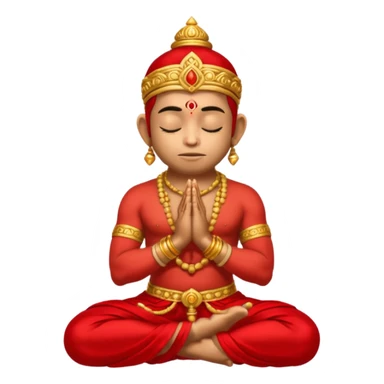 Hanuman ji seated and praying with close eyes sticker