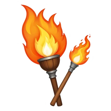 a torch on fire sticker