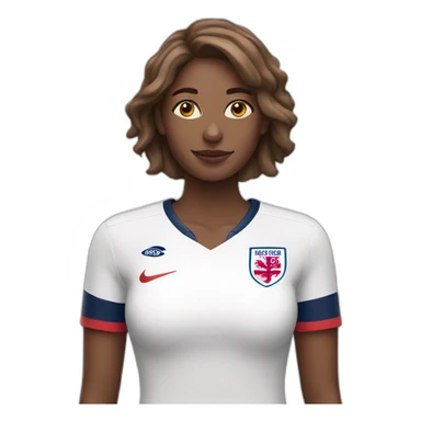 woman with england football shirt sticker