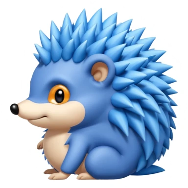A blue hedgehog with 6 spines  sticker