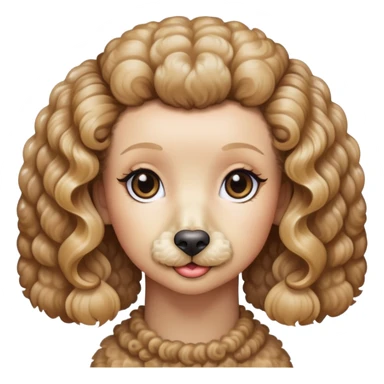 poodle with lady with balayage hair sticker