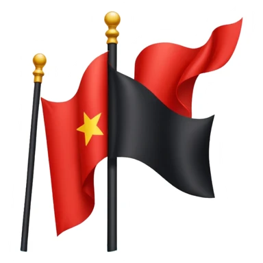 drapeau rouge à gauche et drapeau noir à droite sticker