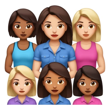 macho girl, different ones, different faces sticker