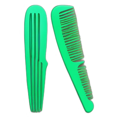 comb for hair green sticker