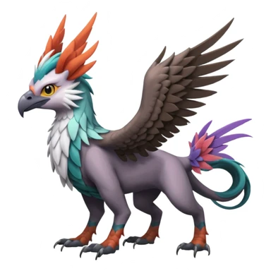 Palkia-Noivern-Nargacuga-Silvally-Gryphon-Griffin-Griffon-Hippogriff-fusion-hybrid-animal-creature  with long ears  sticker