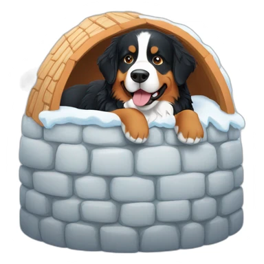 bernese mountaind dog in an igloo sticker