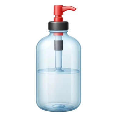 empty beauty product bottle icon, such as a pump bottle or tube, with no contents sticker