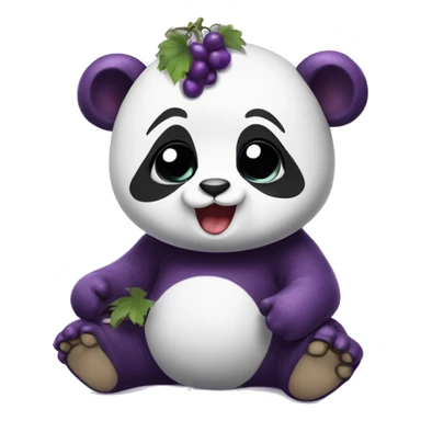 grape baby panda bear sticker