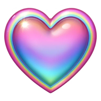 heart with a rainbow shimmer border sticker