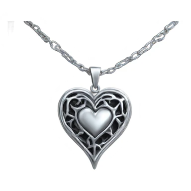 silver gothic heart necklace sticker