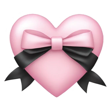 a light pink heart in a black bow sticker