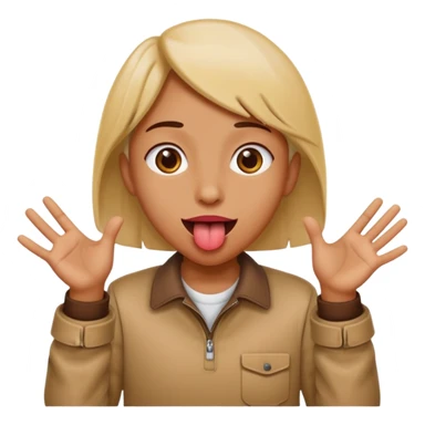 Tongue out with hands to the side   sticker