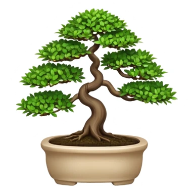 Bonsai Tree – Miniature tree in small pot, trimmed carefully. sticker