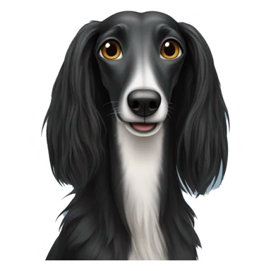 Black longhaired greyhound  sticker