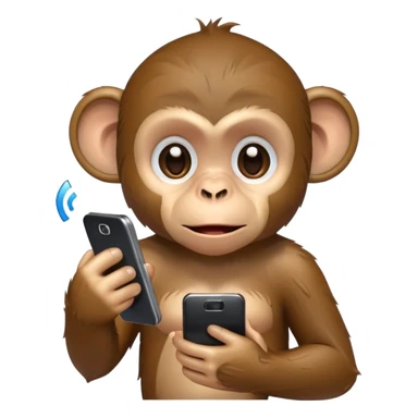 Crying monkey with phone in hand  sticker