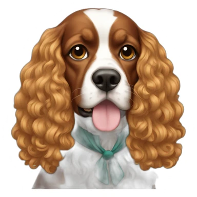 Straight haired cavalier sticker