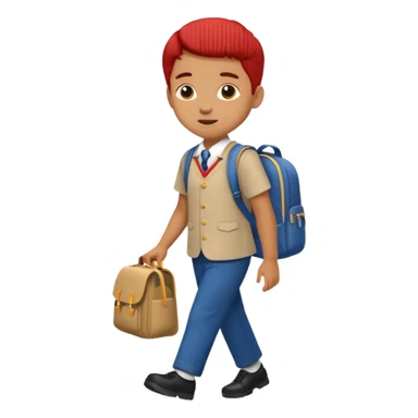 Child with school bag going to school sticker