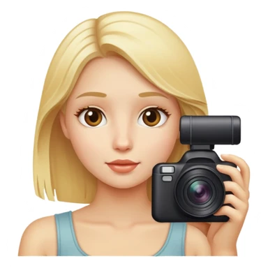 a blond girl is taking a photo sticker