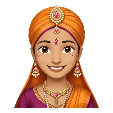 A smiling person wearing traditional Indian clothes and bindi sticker