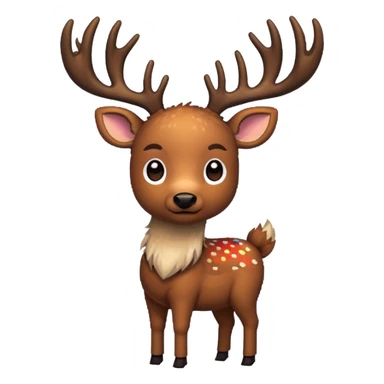pixel deer eating words sticker