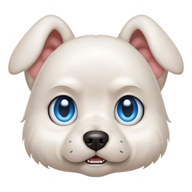 Angry Blue eyed small white dog floppy ears  sticker