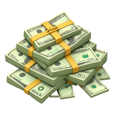 huge pile of money and cash sticker