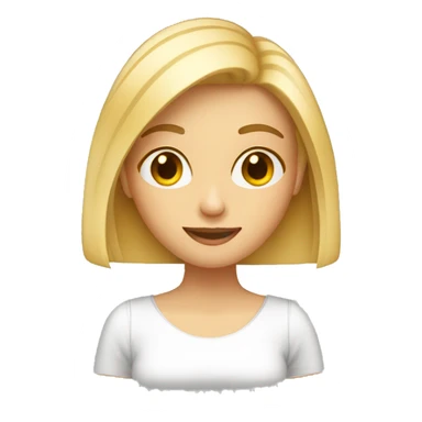 blond straight medium length hair thin woman holding book sticker