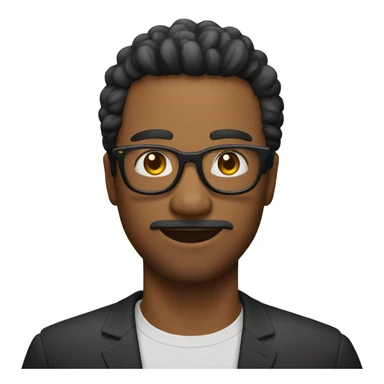 Hombre caucásico pelo negro y gafas serio  sticker