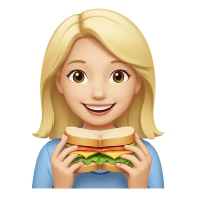 девушка ест сэндвич и он ей нравится sticker