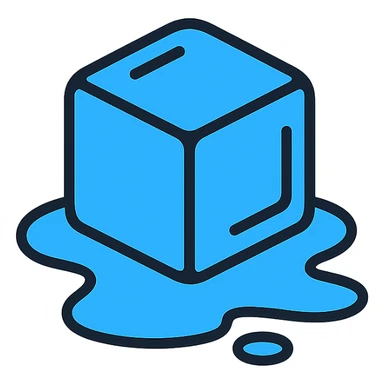 melted ice cube icon sticker