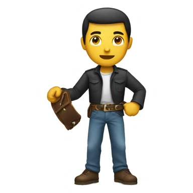 men holding a belt in his hand  sticker