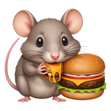 Rat eating burger sticker