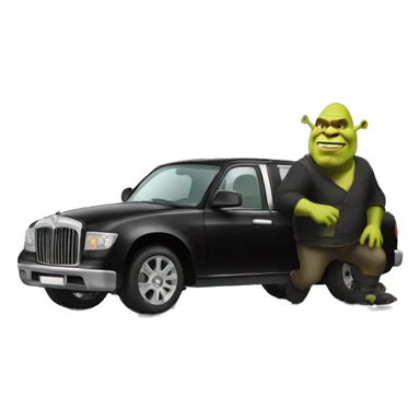 Shrek driving a black luxury car sticker