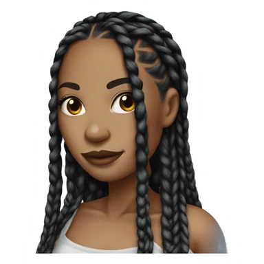 pretty woman with black box braids sticker
