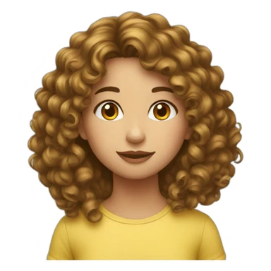 Fille au cheveux bouclés long sticker