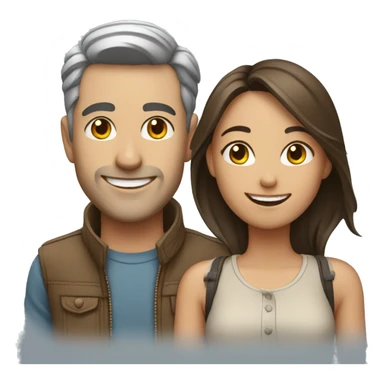 smiling couple in casual outfits sticker