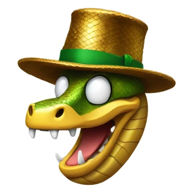 Snake in a New Year's hat sticker