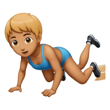 Crawling on the floor to finish line  sticker