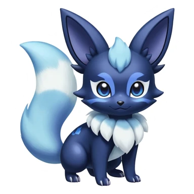 Shiny snowy pastel Nebulae Noibat-Meowstic-Umbreon-Fakémon-hybrid-creature (full body)  sticker