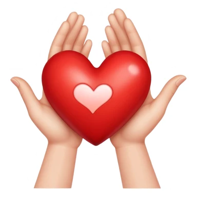 two hands giving and receiving a heart sticker