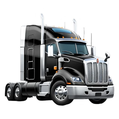 2026 Black Kenworth T680 Flat Top Semi Sleeper longer cab with stacks make realistic sticker
