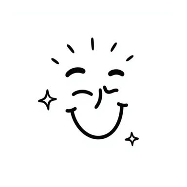 happy face with sparkles sticker