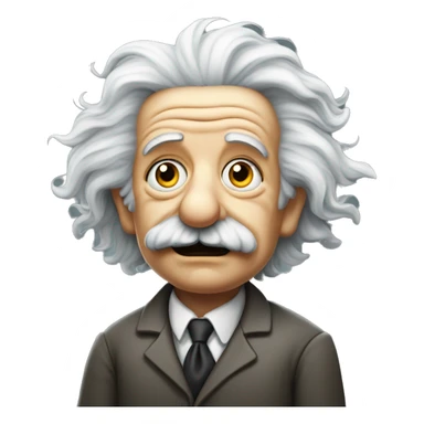 albert einstein with vawing hand sticker