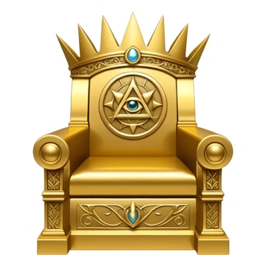 wide big iron gold Illuminati throne with extra gold accents sticker