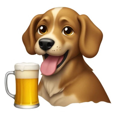 Dog drinking beer sticker