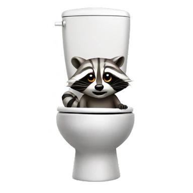 Raccoon on toilet  sticker