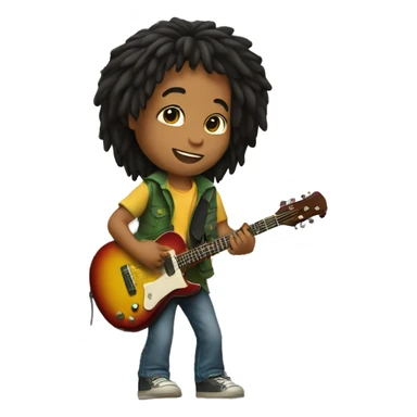 Bob marley kid with guitar sticker