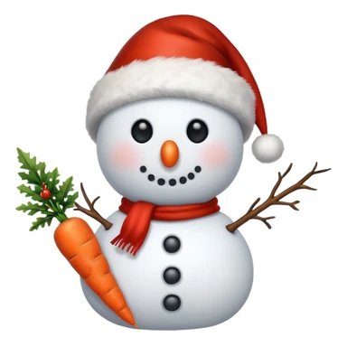 Snowman with Santa hat sticker