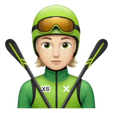 Xc ski racer in green and black clothing  sticker