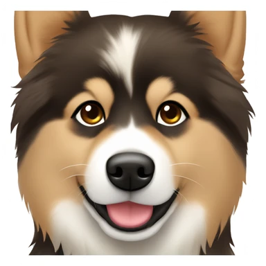 Finnish Lapphund brown. his nose is dark brown and black spotted sticker
